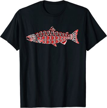 Discover Salmon Native American Indian Pacific Northwest Coast Coho T-Shirt