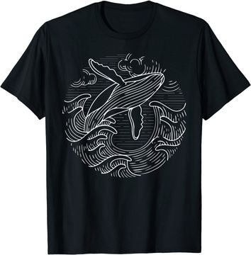 Discover Ocean Waves Humpback Whale T Shirt