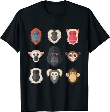 Discover Monkey Chimpanzee Gorilla Squirrel Monkey T Shirt