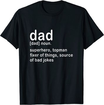 Discover Dad Definition Super Hero Dictionary Fathers Day T-Shirt