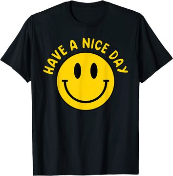 Discover Have A Nice Day Smile Happy Face Emoji Retro T-Shirt