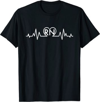 Discover Cool Heartbeat Registered Nurse RN T Shirt