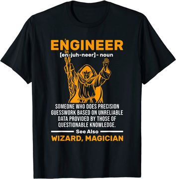 Discover Funny Wizard Engineer Definition Civil Mechanical Engineer T-Shirt