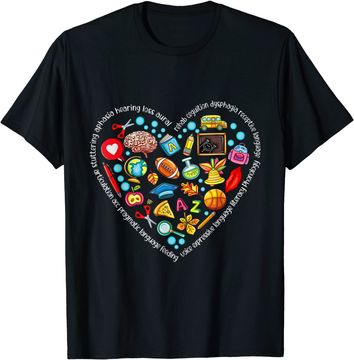Discover Speech Language Pathology Heart Shape Speech Therapy T-Shirt