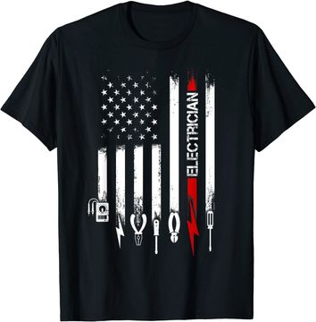 Discover American Flag With Electrician T Shirt