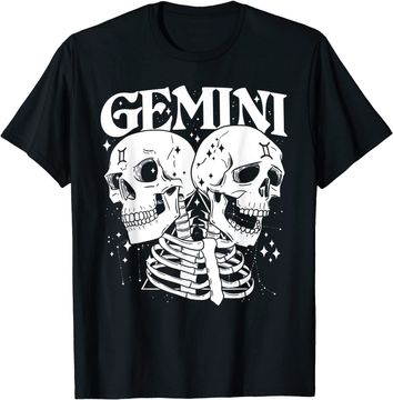 Discover Gemini Faery Crystal Witch Skull Constellation T Shirt