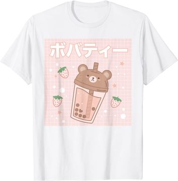 Discover Bubble Milk Tea Boba Cute Bear Kawaii Aesthetic T-Shirt
