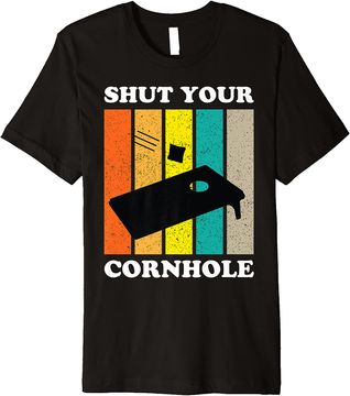Discover Shut Your Cornhole Team Champion Funny Cornhole Player T-Shirt