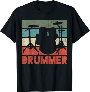 Discover Drummer Drum Set Vintage Retro Gift T-Shirt