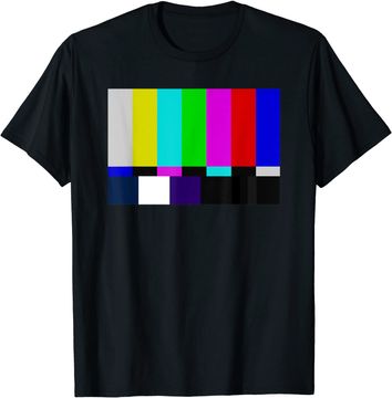 Discover No Signal Television Screen Color Bars Test Pattern T-Shirt