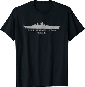 Discover Missouri Battleship Tech Drawing T Shirt