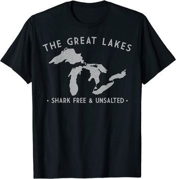 Discover Great Lakes Shark Free and Unsalted Vintage T-Shirt