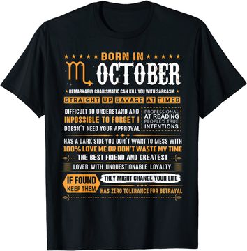 Discover Born In October Scorpio T-Shirt