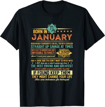 Discover Born in January Capricorn Zodiac T-Shirt