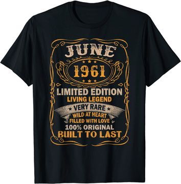 Discover Vintage 60 Years Old June 1961 60th Birthday T Shirt