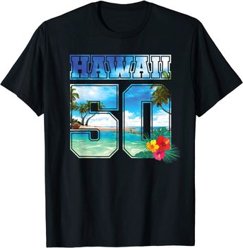 Discover Hawaii 50th State Hawaii Hibiscus 50 T Shirt