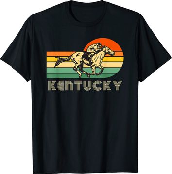 Discover Kentucky Vintage Retro Sunset Horse Racing Derby T Shirt