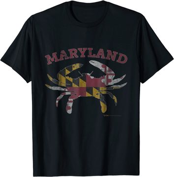 Discover Maryland State Blue Crab Pride Flag T Shirt