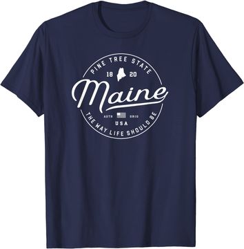 Discover Maine US State Travel Vacation T Shirt