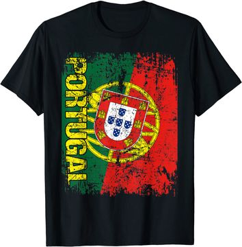 Discover Portugal Flag Vintage Distressed T Shirt