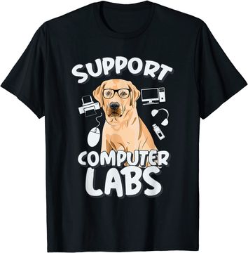 Discover Computer Lab Funny Computer Science Teacher Dog T-Shirt