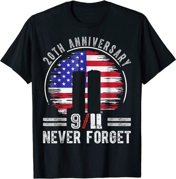 Discover Patriot Day 2021 Never Forget 9-11 20th Anniversary T-Shirt