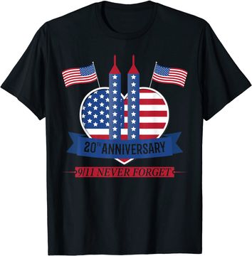 Discover 20th Anniversary Never Forget 911 Patriot Day 2021 T-Shirt