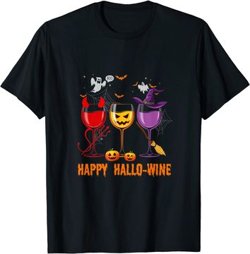 Discover Happy Hallo Wine Glass Wine Drinking T Shirt