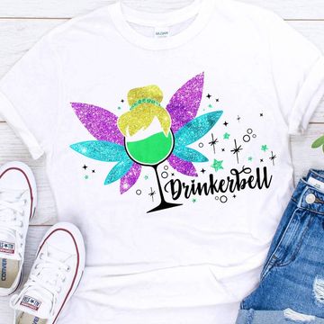 Discover Disney Drinking Tinkerbell Drinkerbell Vacation Apparel T Shirt