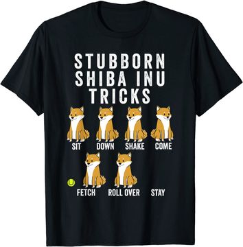 Discover Stubborn Shiba Inu Tricks Shirt