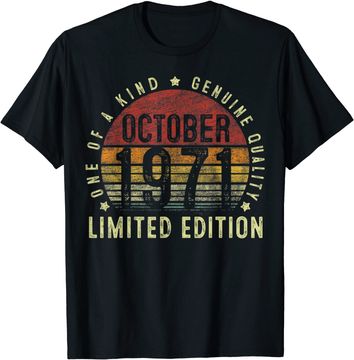 Discover Vintage Classic October 1971 Limited Edition 50th Birthday T Shirt
