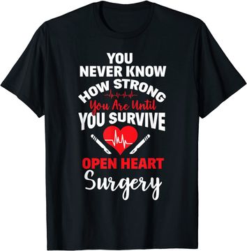 Discover I Survived Open Heart Surgery Bypass Survivor Recovery Gift T-Shirt