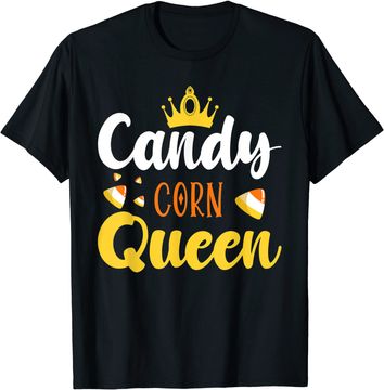 Discover Candy Corn Queen Cute Halloween Day T-Shirt