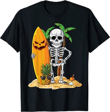 Discover Skeleton Surfing Halloween Hawaii Surfer T-Shirt