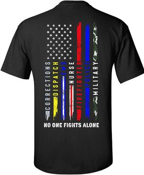 Discover No One Fights Alone Patriot Apparel T-Shirt Tee Men's Fit