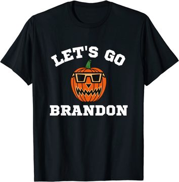 Discover Let's Go Brandon Chant Halloween Pumpkin in Glasses T-Shirt