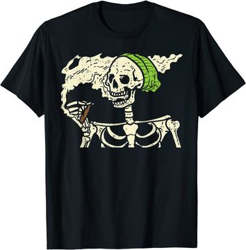 Discover Weed Halloween Skeleton T-Shirt