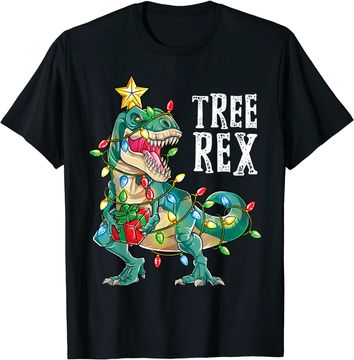 Discover Christmas Dinosaur Tree Rex Pajamas T-Shirt
