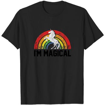 Discover Men's I'm Magical Rainbow Unicorn Tri Blend Tshirt Heather Grey