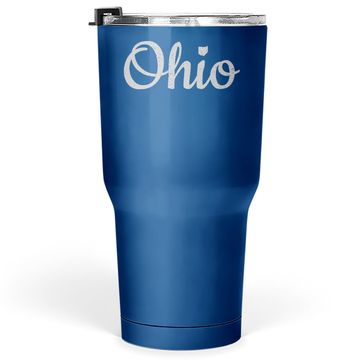 Discover State Of Ohio Pride Script Text Distressed Design Tumbler 30 Oz