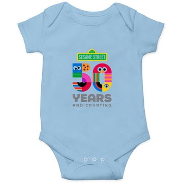 Discover Sesame Street 50 Years Logo Baby Bodysuit