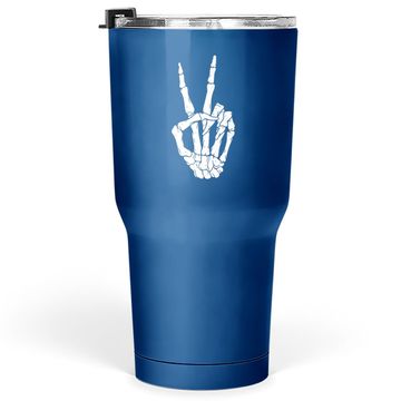 Discover Peace Sign Skeleton Hand Tumbler 30 Oz