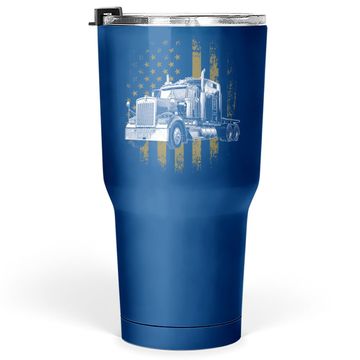 Discover Truck Driver American Flag Tumbler 30 Oz