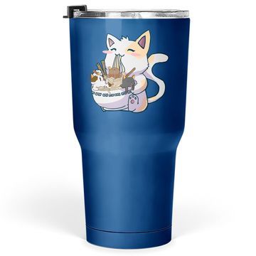 Discover Kawaii Neko Cat Rabowl Anime Japanese Noodles Tumbler 30 Oz
