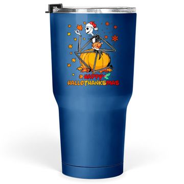 Discover Skeleton Thankgiving Wine Happy Hallothanksmas Tumbler 30 Oz