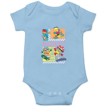Discover Checkerboard Rocket Power Grid Design Baby Bodysuit