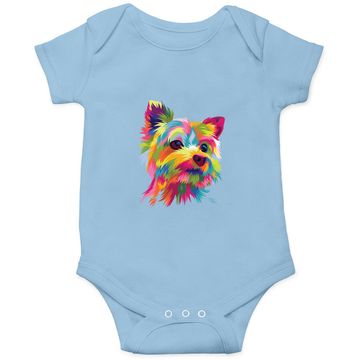 Discover Funny Dog Yorkie Pop Art Baby Bodysuit