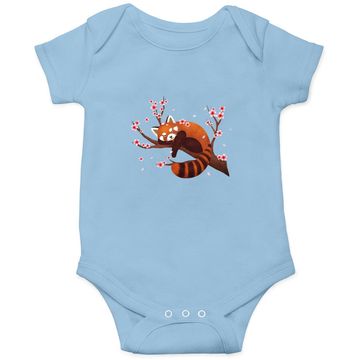 Discover Vintage Red Panda Japanese Cherry Blossom Flower Baby Bodysuit