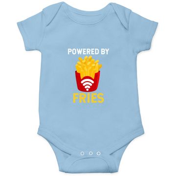 Discover Powered By Fries Fried Potato Fry Fast Food Baby Bodysuit