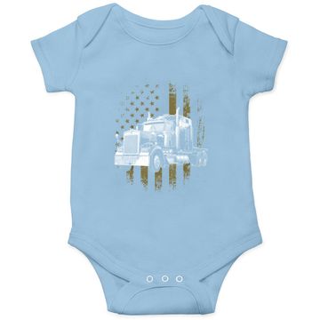 Discover Truck Driver American Flag Baby Bodysuit